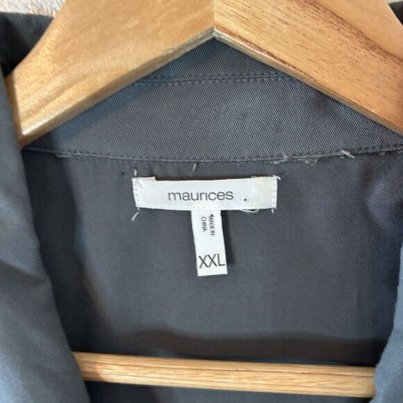 Maurices Utility Vest Gray Pockets Buttons Womens Sz XXL - Picture 3 of 8
